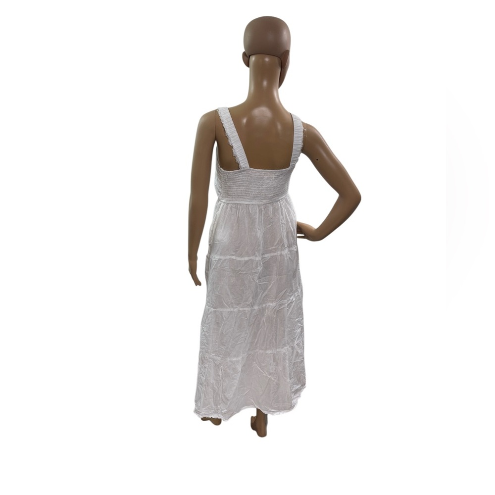 Japna Lounge  Women’s Size Medium Sleeveless White Embroidered Floral Dress - Picture 4 of 6